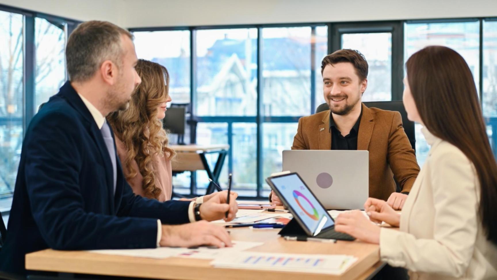 Financial planning workspace with organized documents and calculator